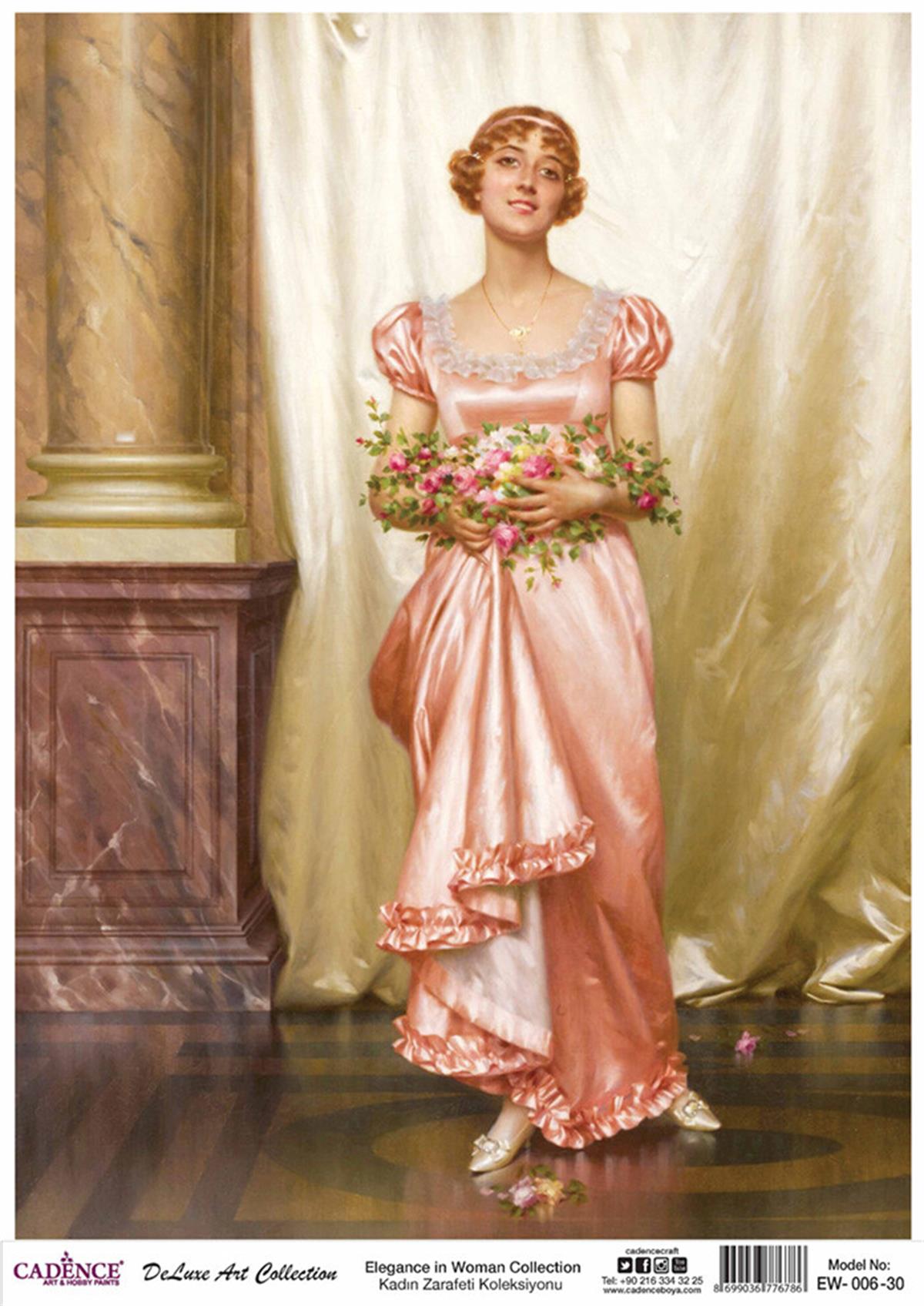 مجموعة Cadence Female Elegance النحاسية Decoupage Ew 06 30x42cm