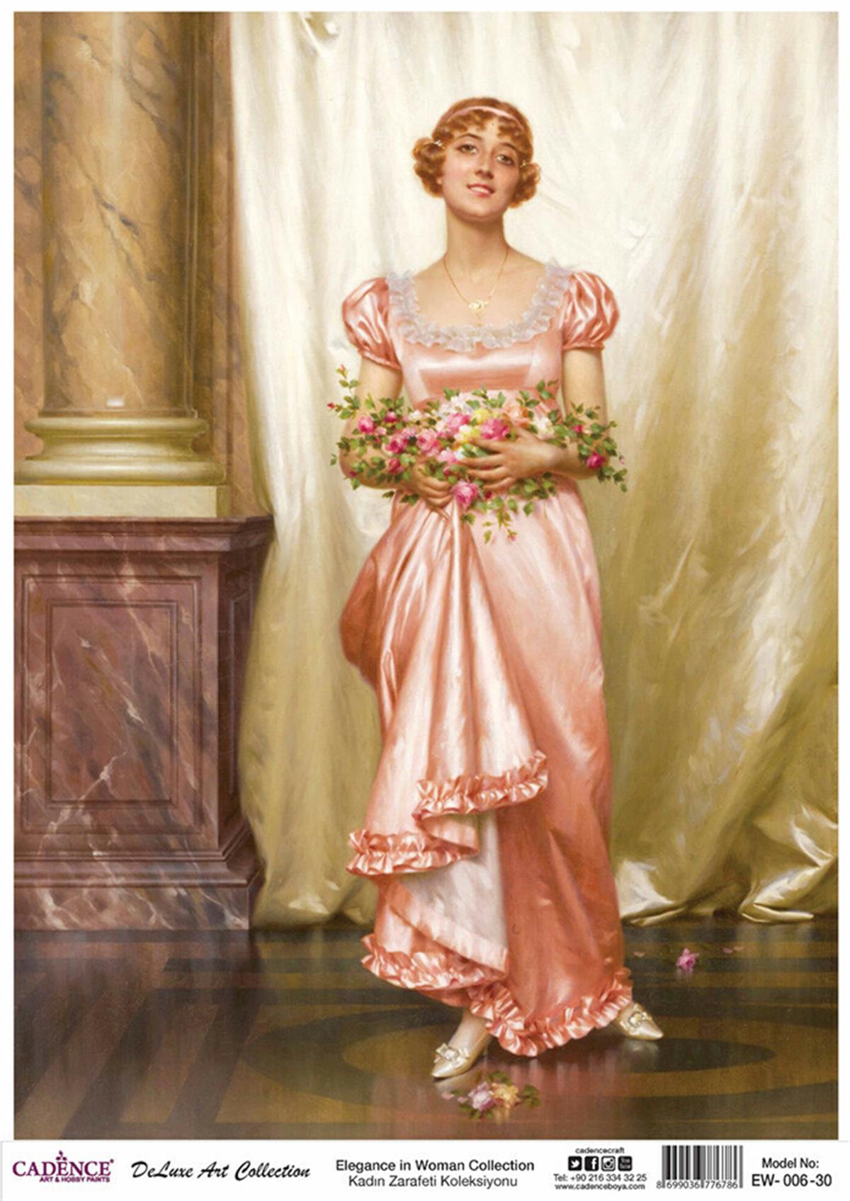 مجموعة Cadence Female Elegance النحاسية Decoupage Ew 06 90x125cm