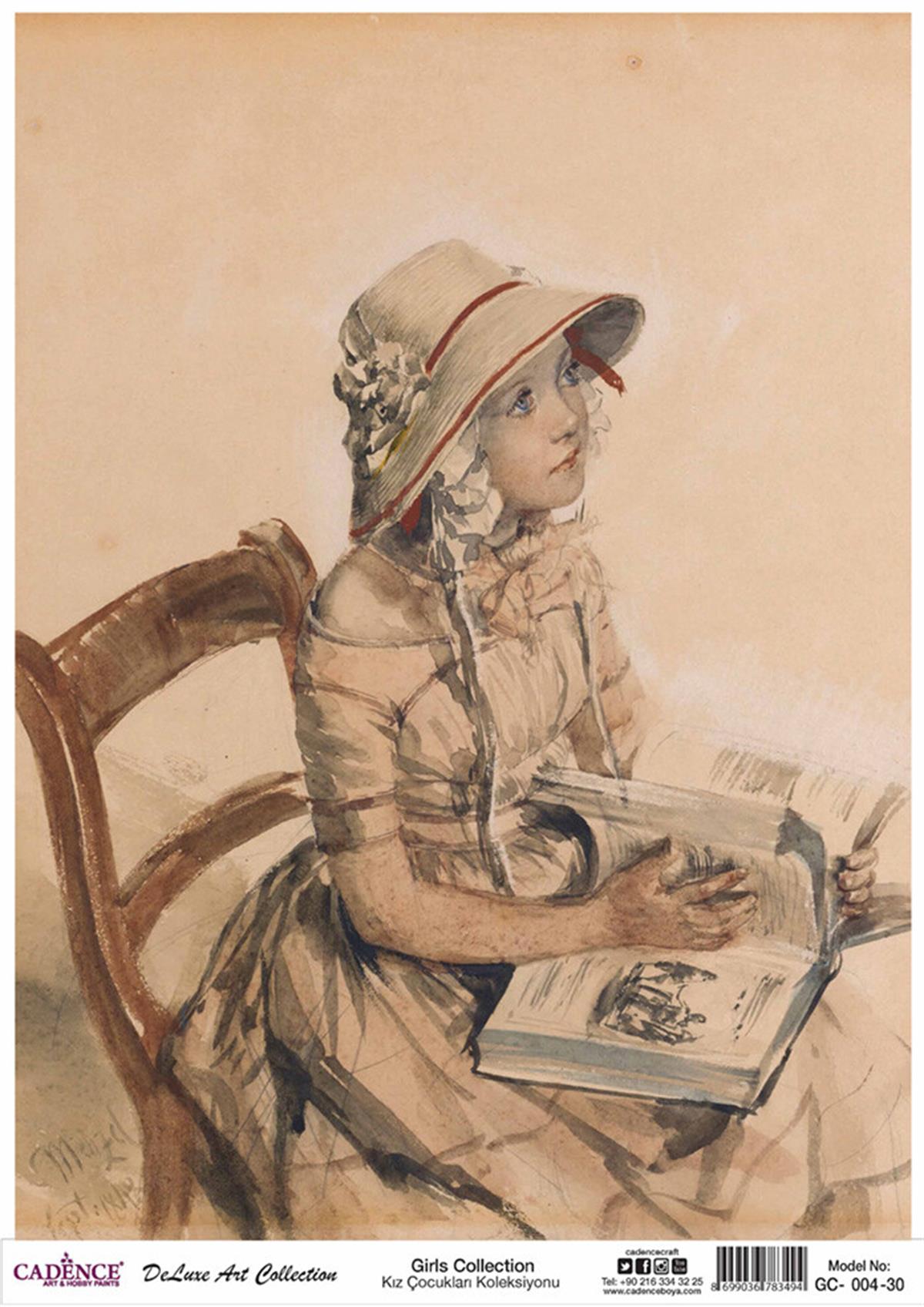 مجموعة ديكوباج الأرز للفتيات من كادينس Gc 04 30x42 سم