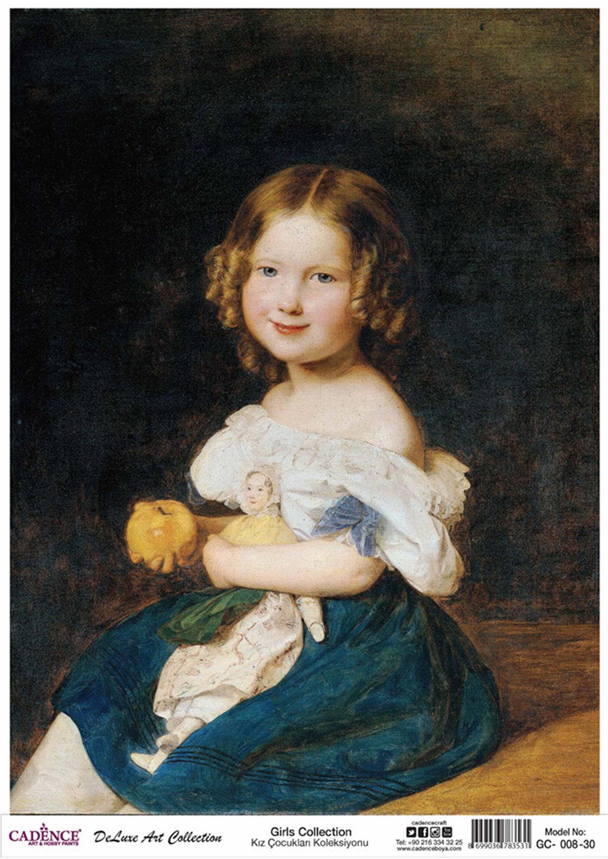 مجموعة ديكوباج الأرز للفتيات من كادينس Gc 08 30x42 سم