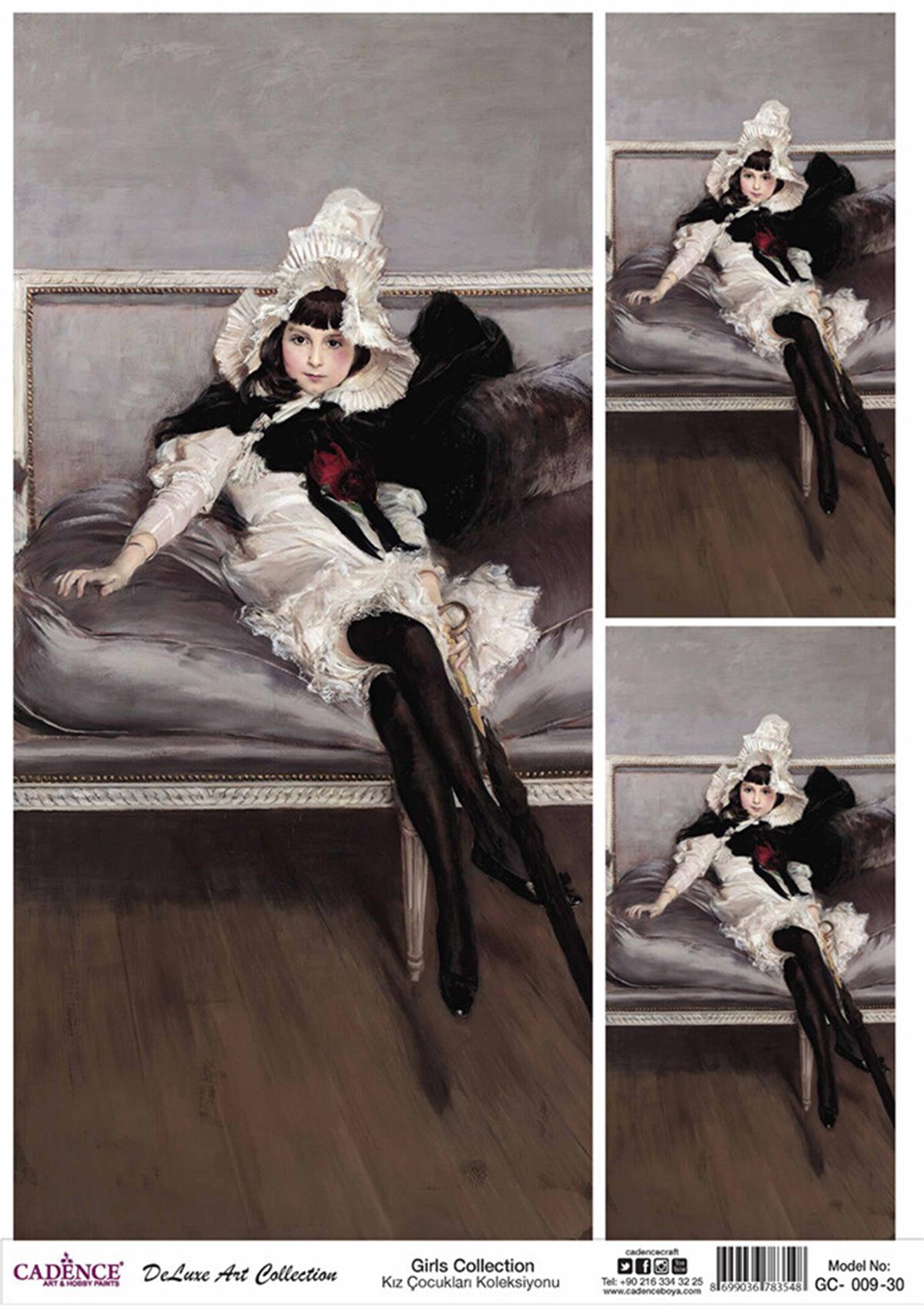 مجموعة ديكوباج الأرز للفتيات من كادينس Gc 09 30x42 سم