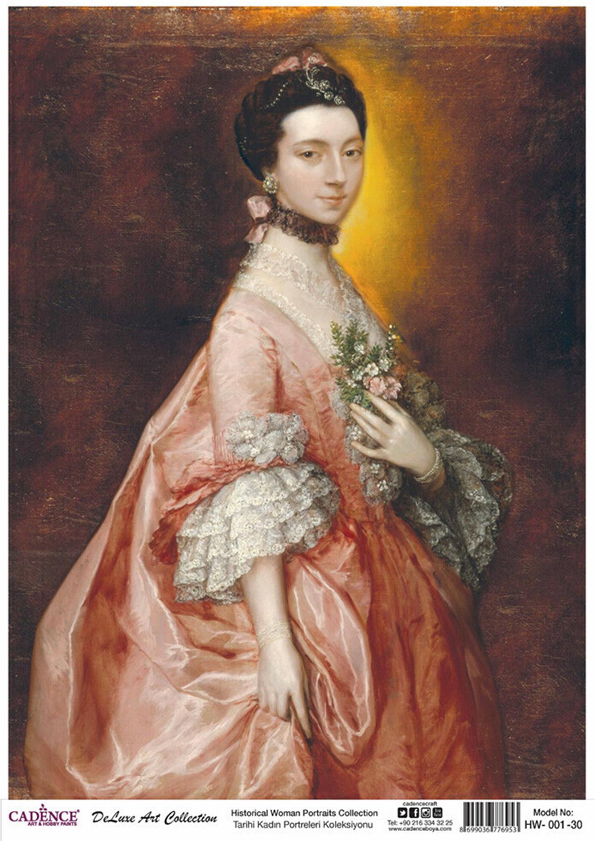 Cadence Исторические женские портреты, латунь, коллекция декупажа, Hw 01, 60x84 см