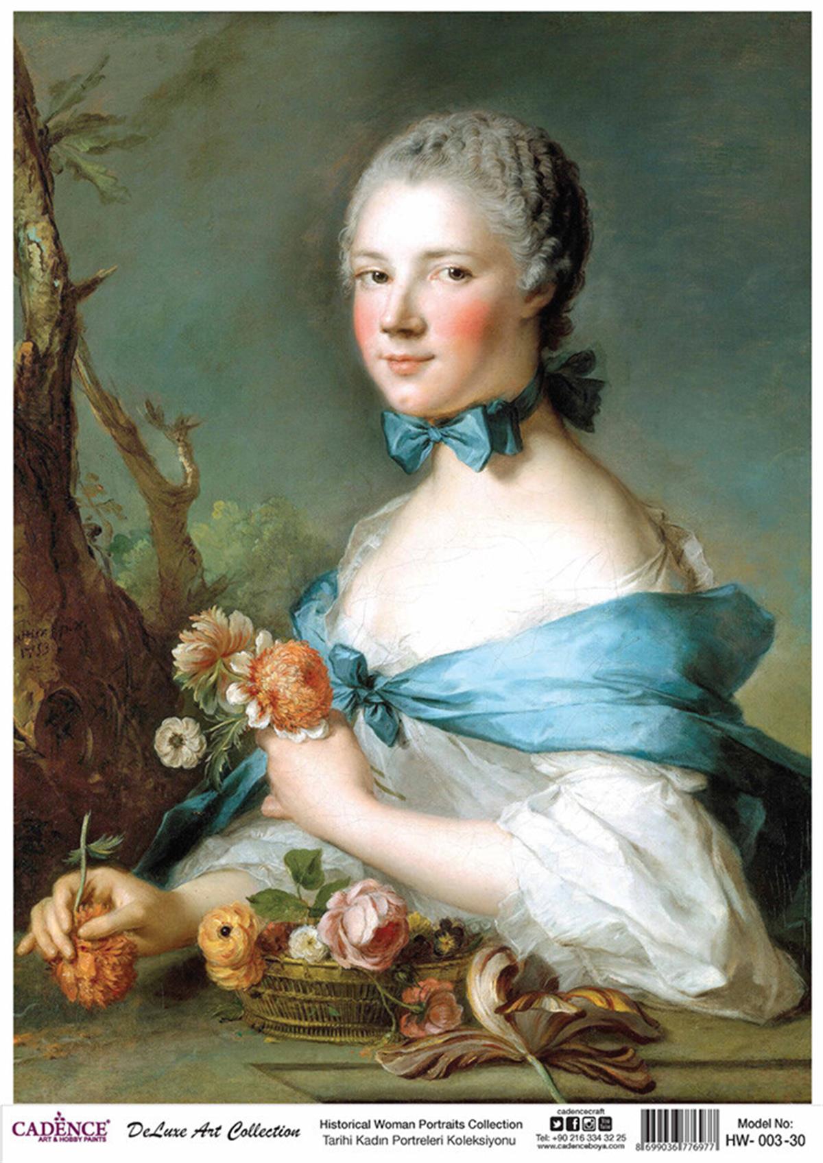 Cadence Исторические женские портреты, латунная коллекция декупажа Hw 03, 30x42 см