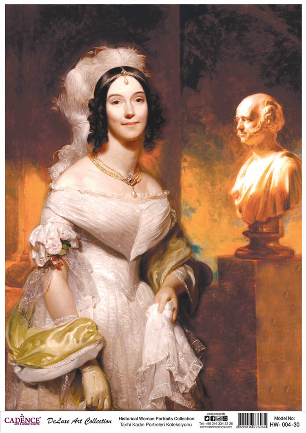 Cadence Исторические женские портреты, латунь, коллекция декупажа, Hw 04, 30x42 см