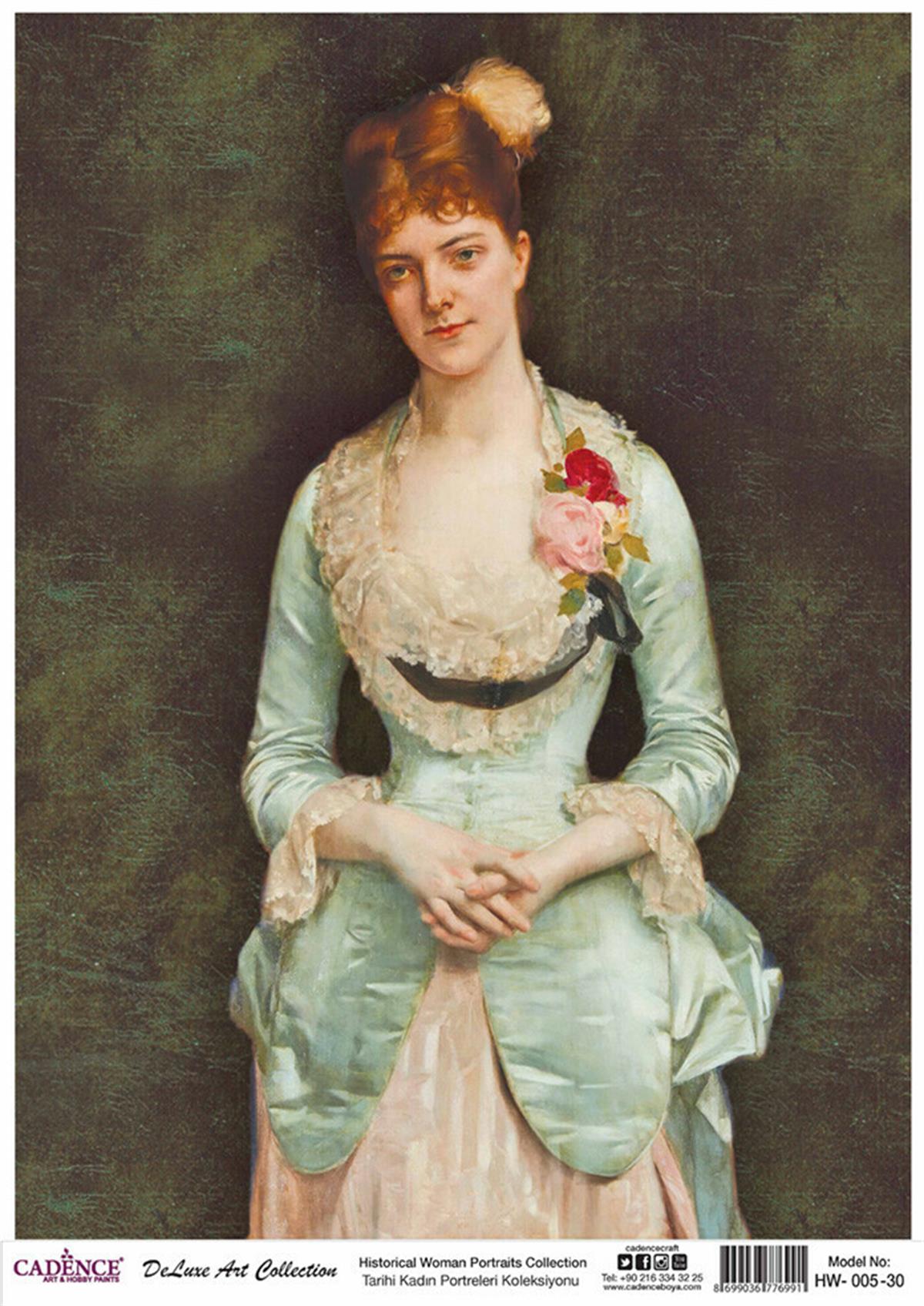 Cadence Исторические женские портреты, латунь, коллекция декупажа, Hw 05, 90x125 см