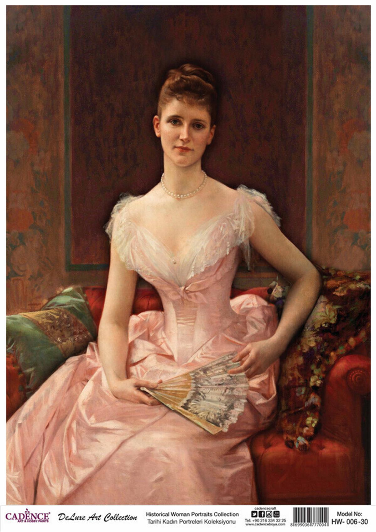 إيقاع صور تاريخية للنساء مجموعة Decoupage نحاسية Hw 06 90x125cm