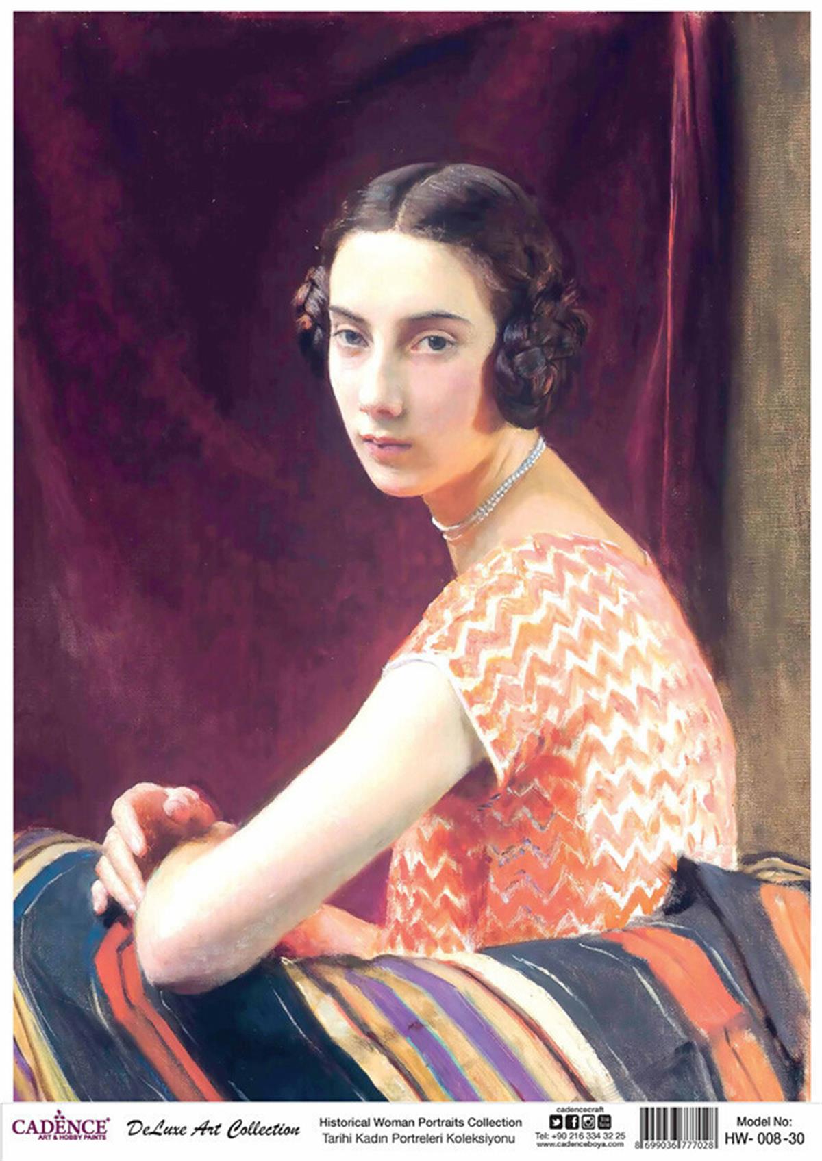 Cadence Исторические женские портреты, латунная коллекция декупажа, Hw 08, 60x84 см