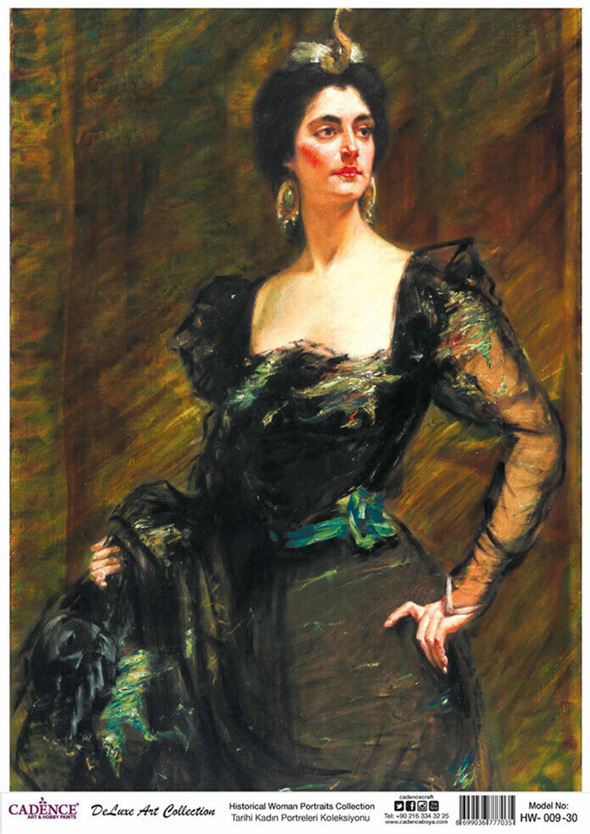 Cadence Исторические женские портреты, латунь, коллекция декупажа, Hw 09, 90x125см
