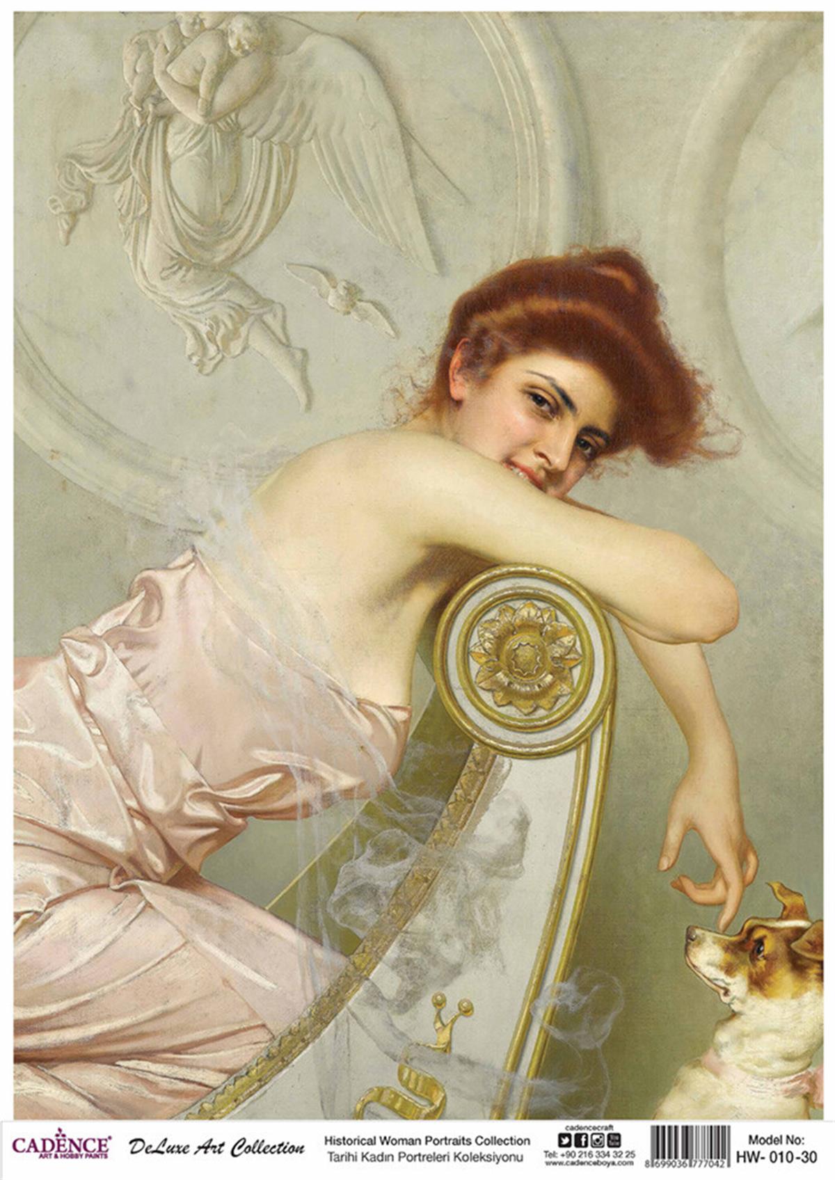 صور شخصية تاريخية للسيدات من مجموعة Decoupage النحاسية Hw 10 30x42 سم