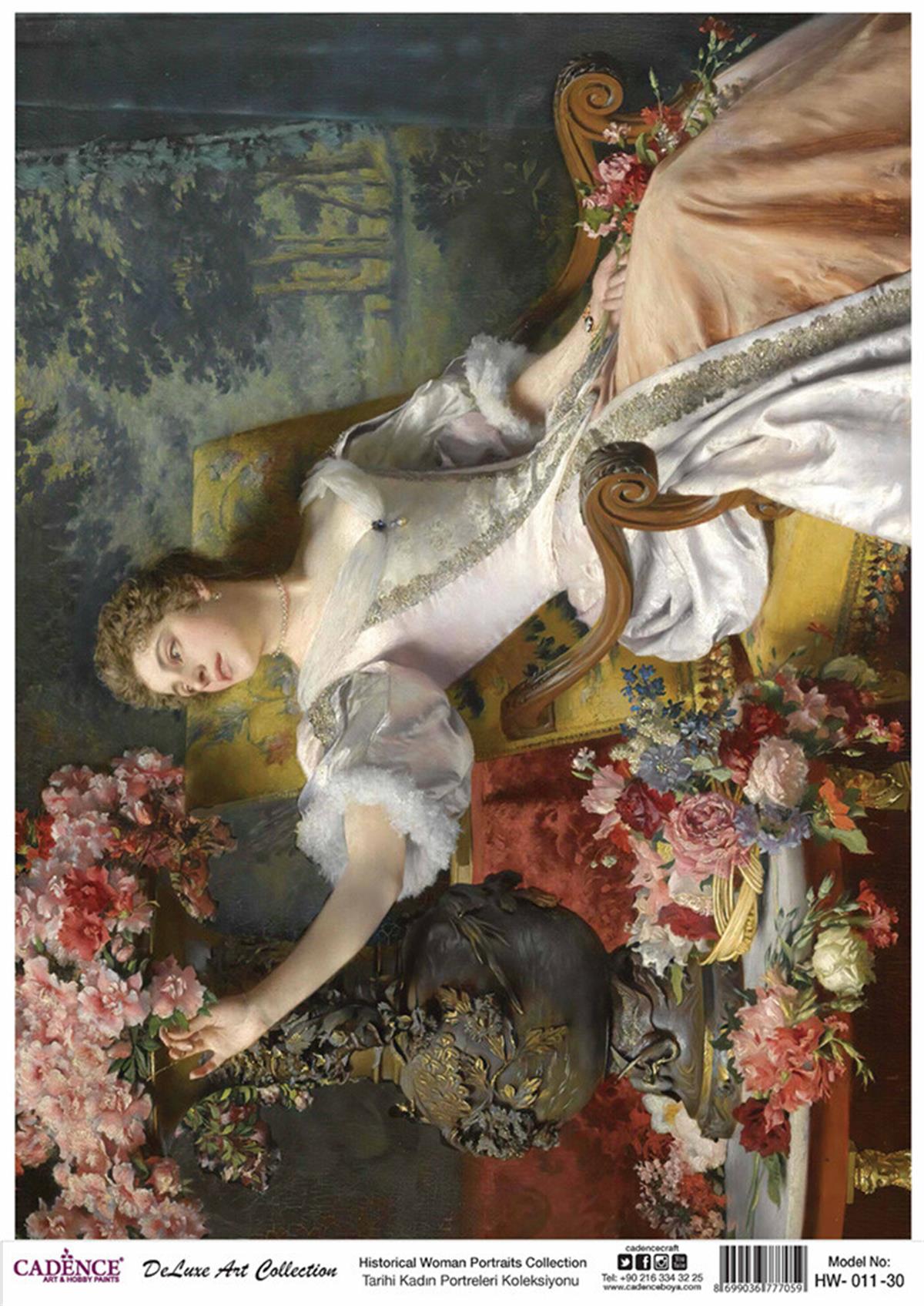 إيقاع صور تاريخية للنساء مجموعة Decoupage نحاسية Hw 11 30x42cm