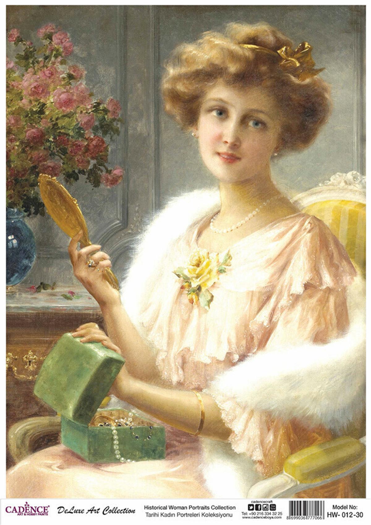 إيقاع صور تاريخية للنساء مجموعة Decoupage نحاسية Hw 12 90x125cm