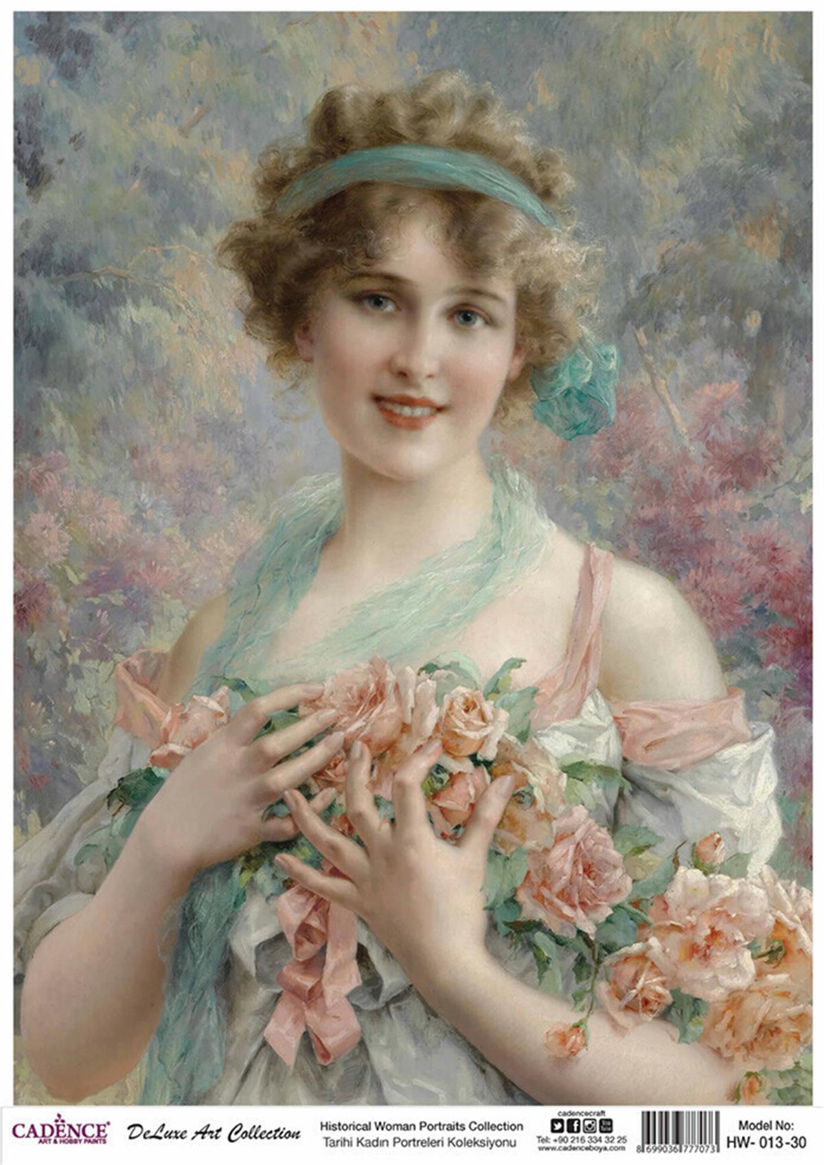 صور شخصية تاريخية للسيدات من مجموعة Decoupage النحاسية Hw 13 60x84 سم