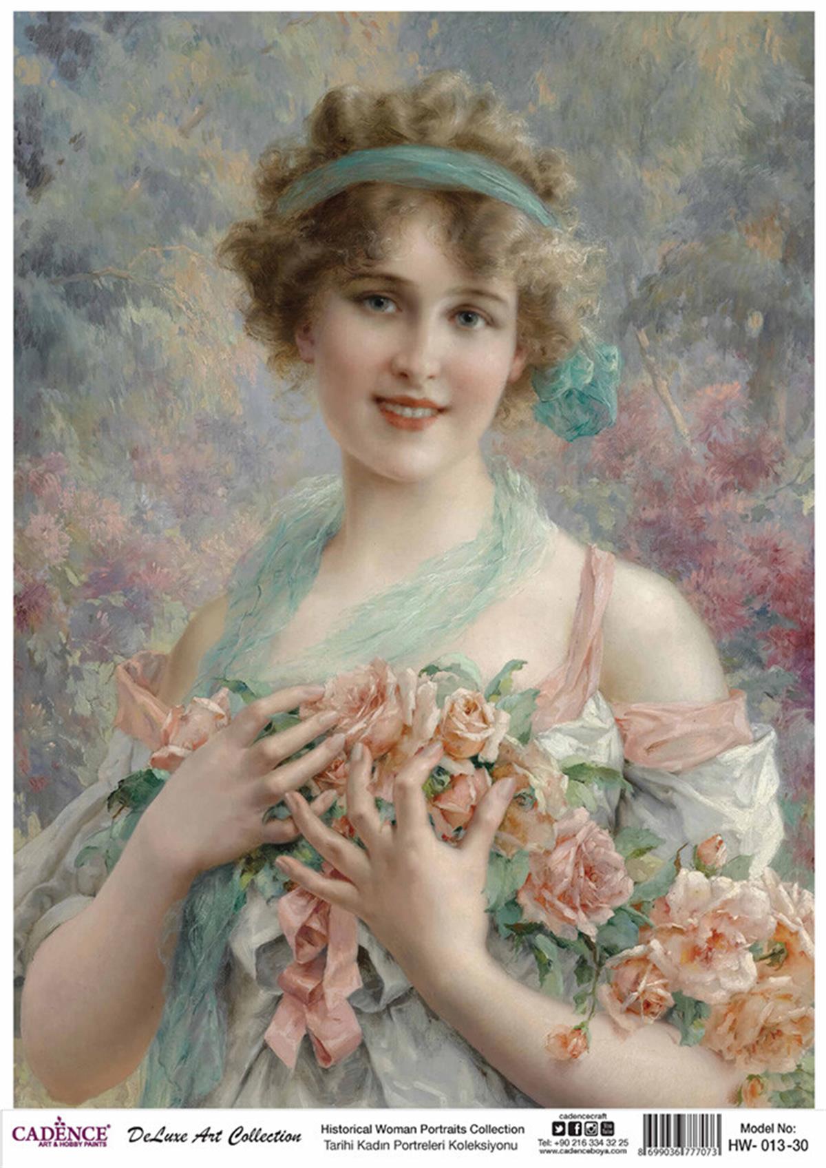 Cadence Исторические женские портреты, латунь, коллекция декупажа, Hw 13, 30x42 см