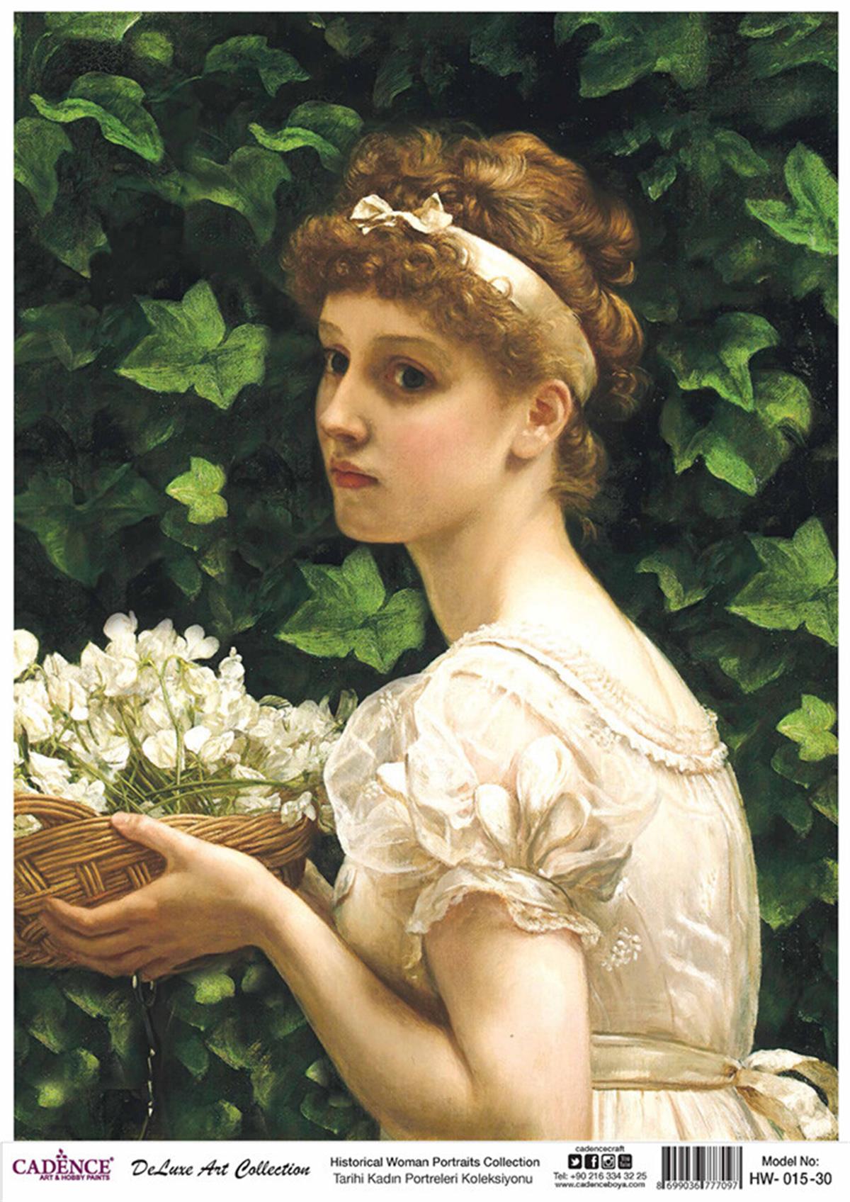 Cadence Historical Female Portraits Brass Decoupage Collection Hw 15 30x42cm