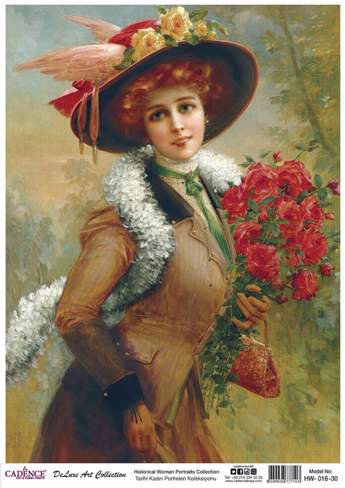 صور شخصية تاريخية للسيدات من مجموعة Decoupage النحاسية Hw 16 60x84cm