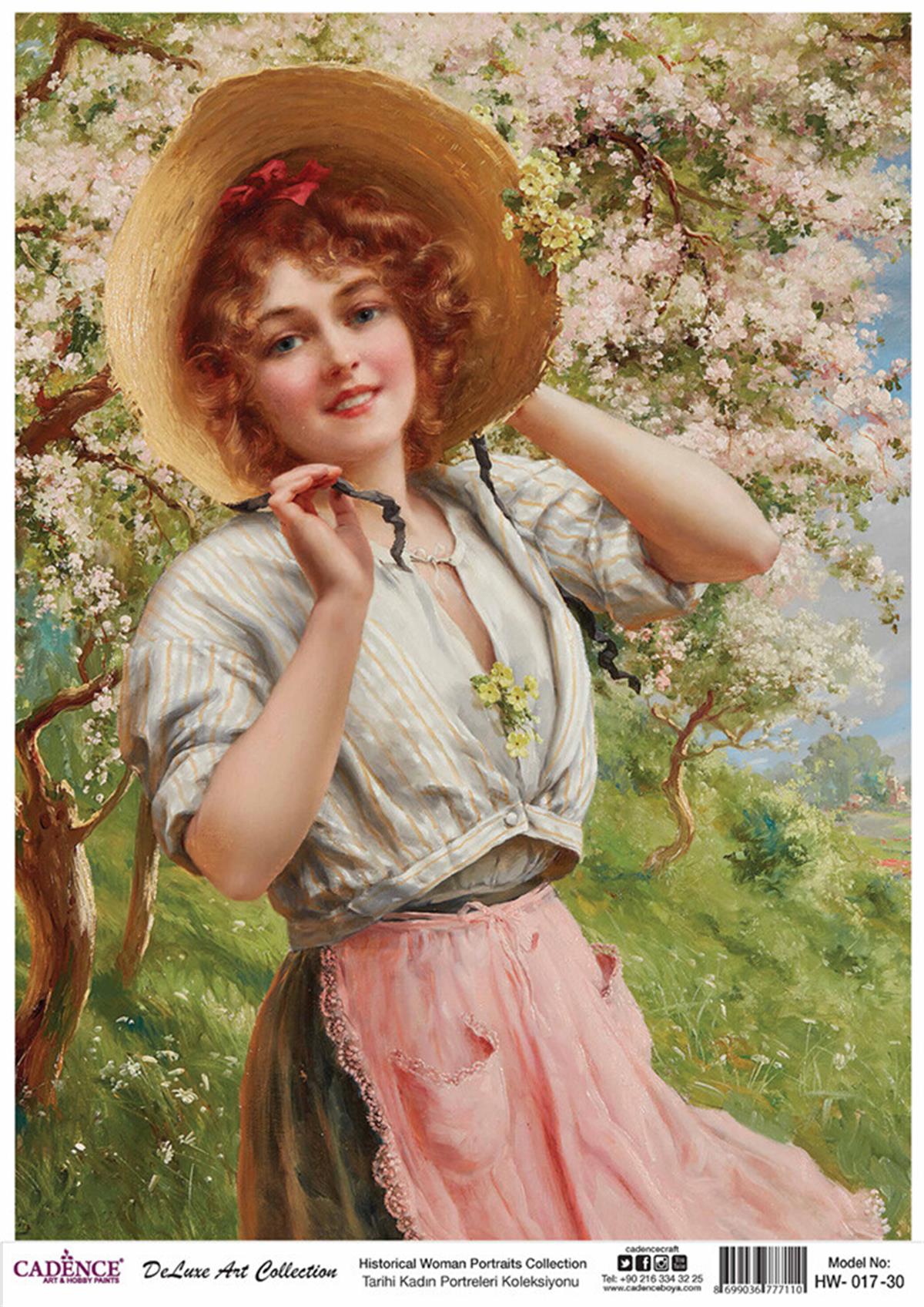 Cadence Исторические женские портреты, латунь, коллекция декупажа, Hw 17, 30x42 см