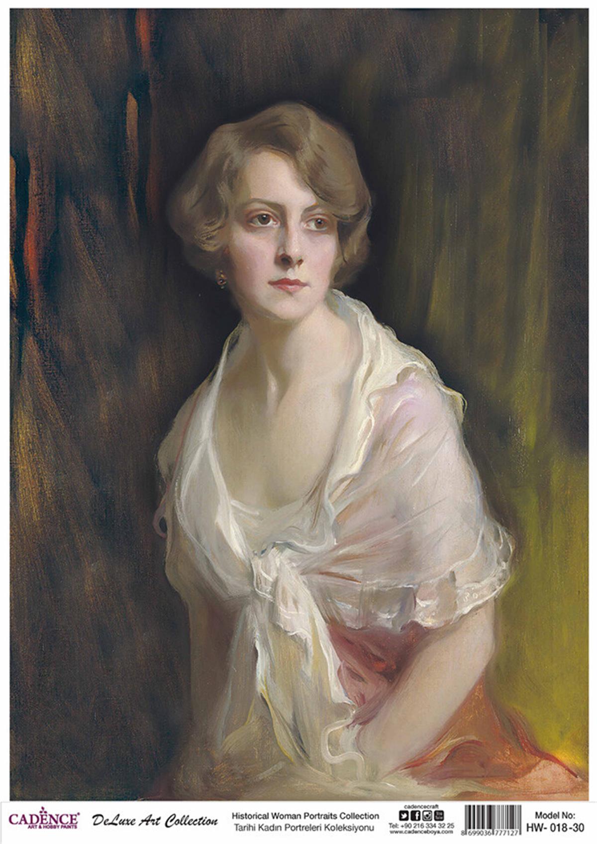 صور شخصية تاريخية للسيدات من مجموعة Decoupage النحاسية Hw 18 30x42cm