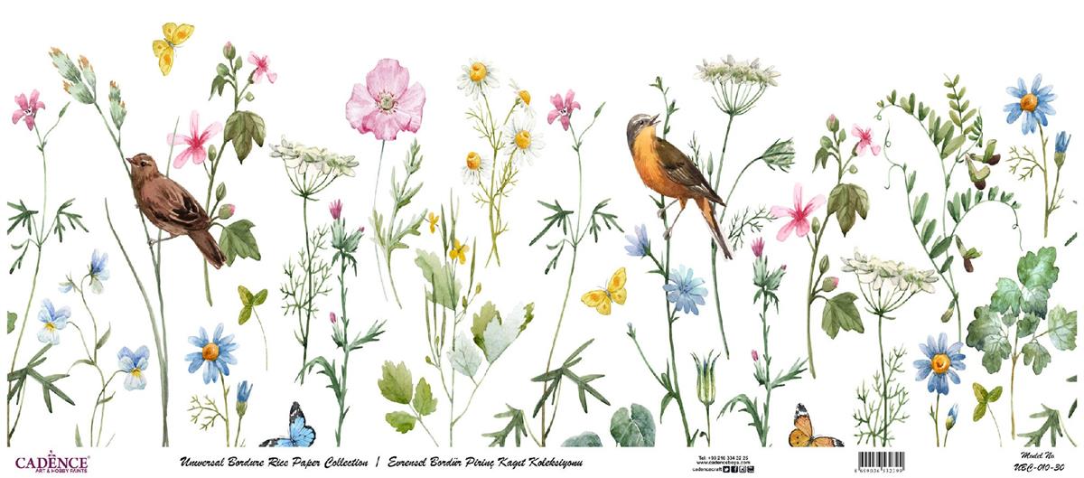 مجموعة ورق الأرز ذات الحدود العالمية بخلفية بيضاء UBC-010 90x214