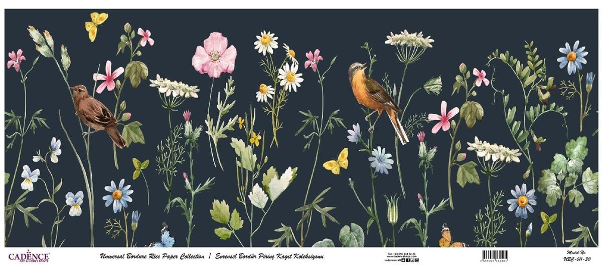 Универсальная граница коллекции рисовой бумаги на белом фоне Ubc-011 90x214