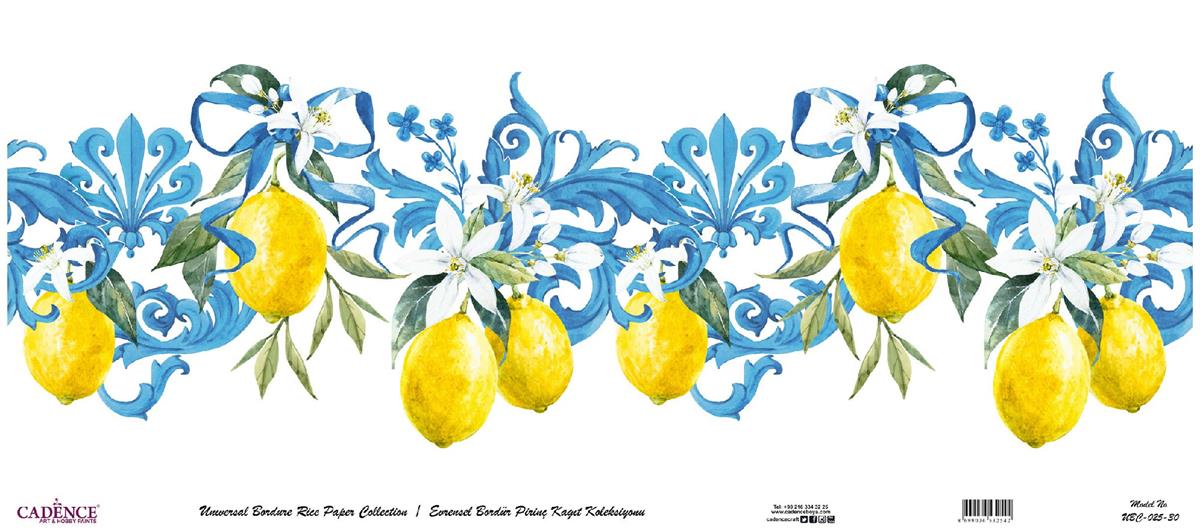 مجموعة ورق الأرز ذات الحدود العالمية بخلفية بيضاء UBC-025 30x68