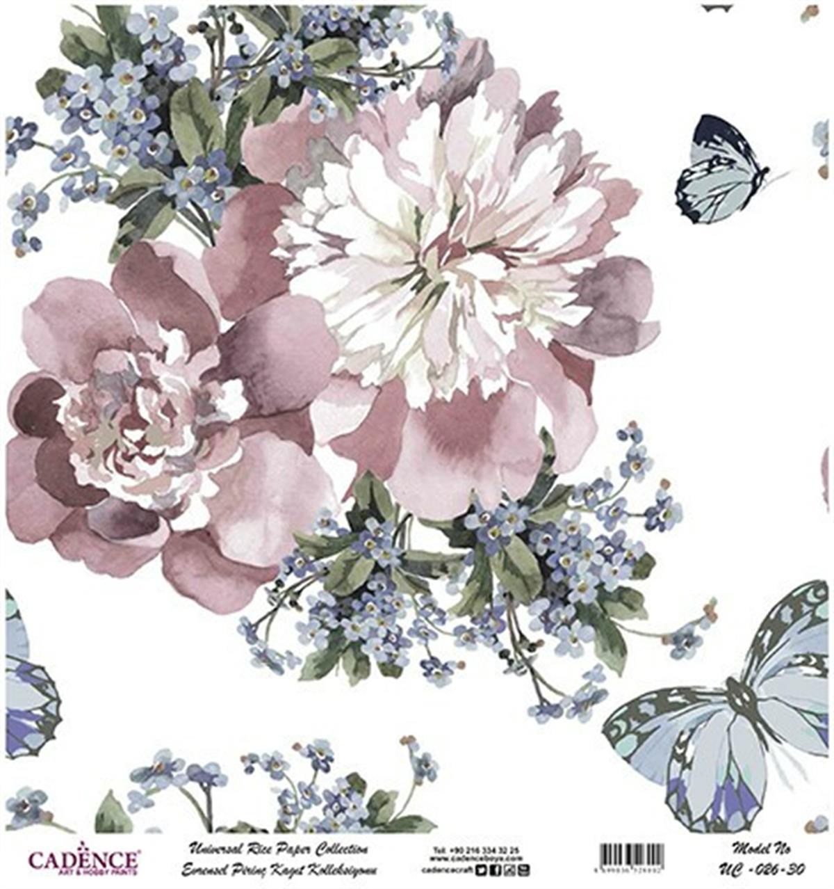 Универсальный белый фон из рисовой бумаги UC-026 30x30