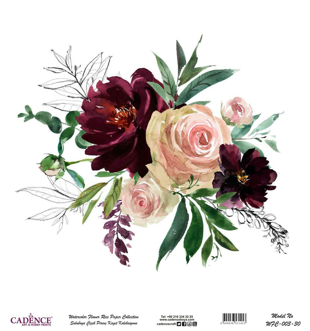 Акварель Цветок Рисовая Бумага Белом Фоне Wfc-003 90x90