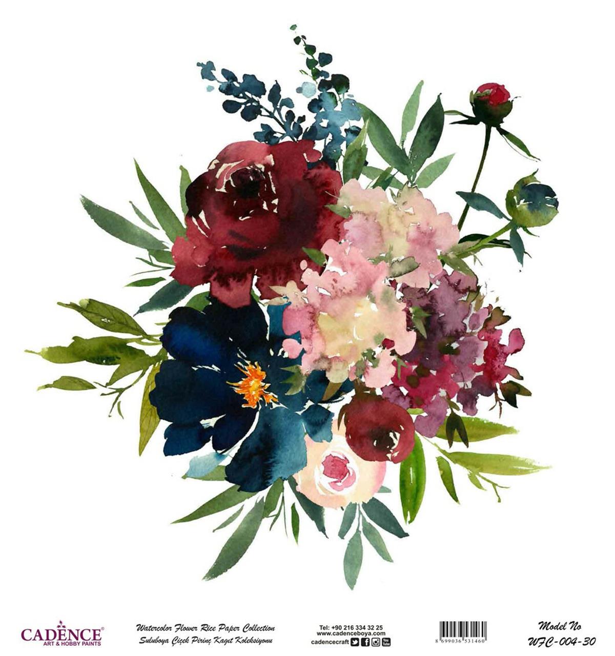 Акварель Цветок Рисовая Бумага Белом Фоне Wfc-004 90х90