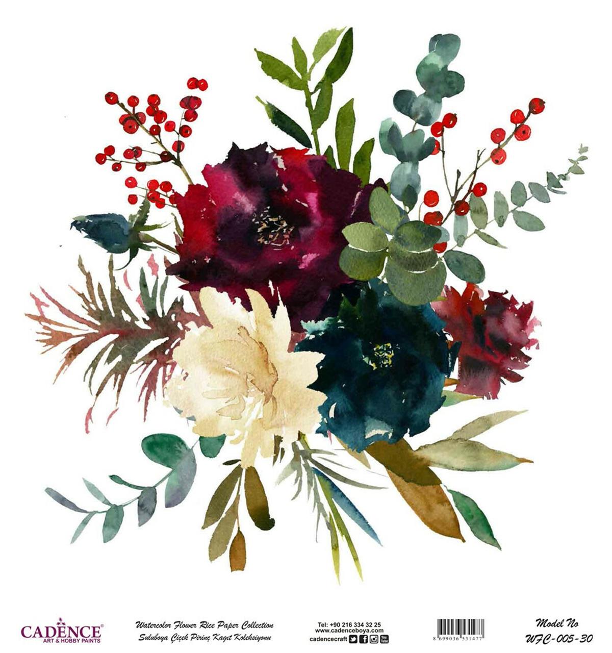 Акварель Цветок Рисовая Бумага Белом Фоне Wfc-005 90х90