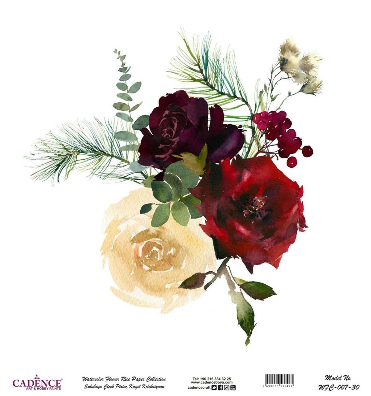 Акварель Цветок Рисовая Бумага Белом Фоне Wfc-007 90x90