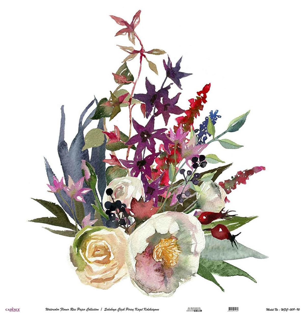 زهرة الأرز المائية ورقة خلفية بيضاء Wfc-009 60x60