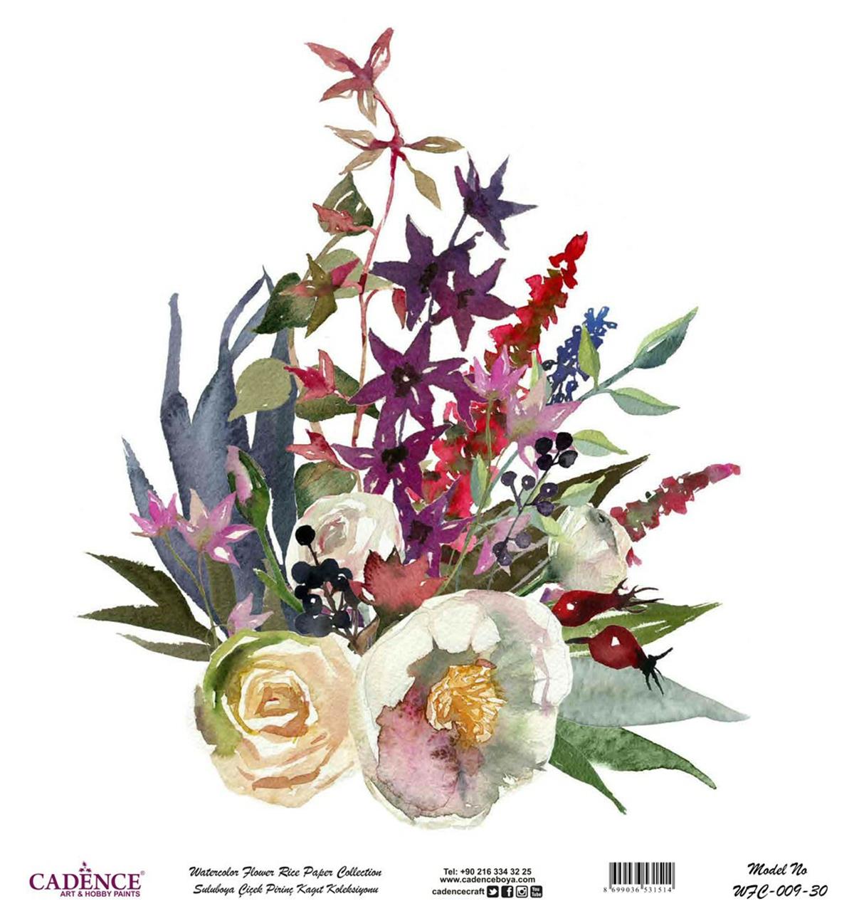 Акварель Цветок Рисовая Бумага Белом Фоне Wfc-009 90x90