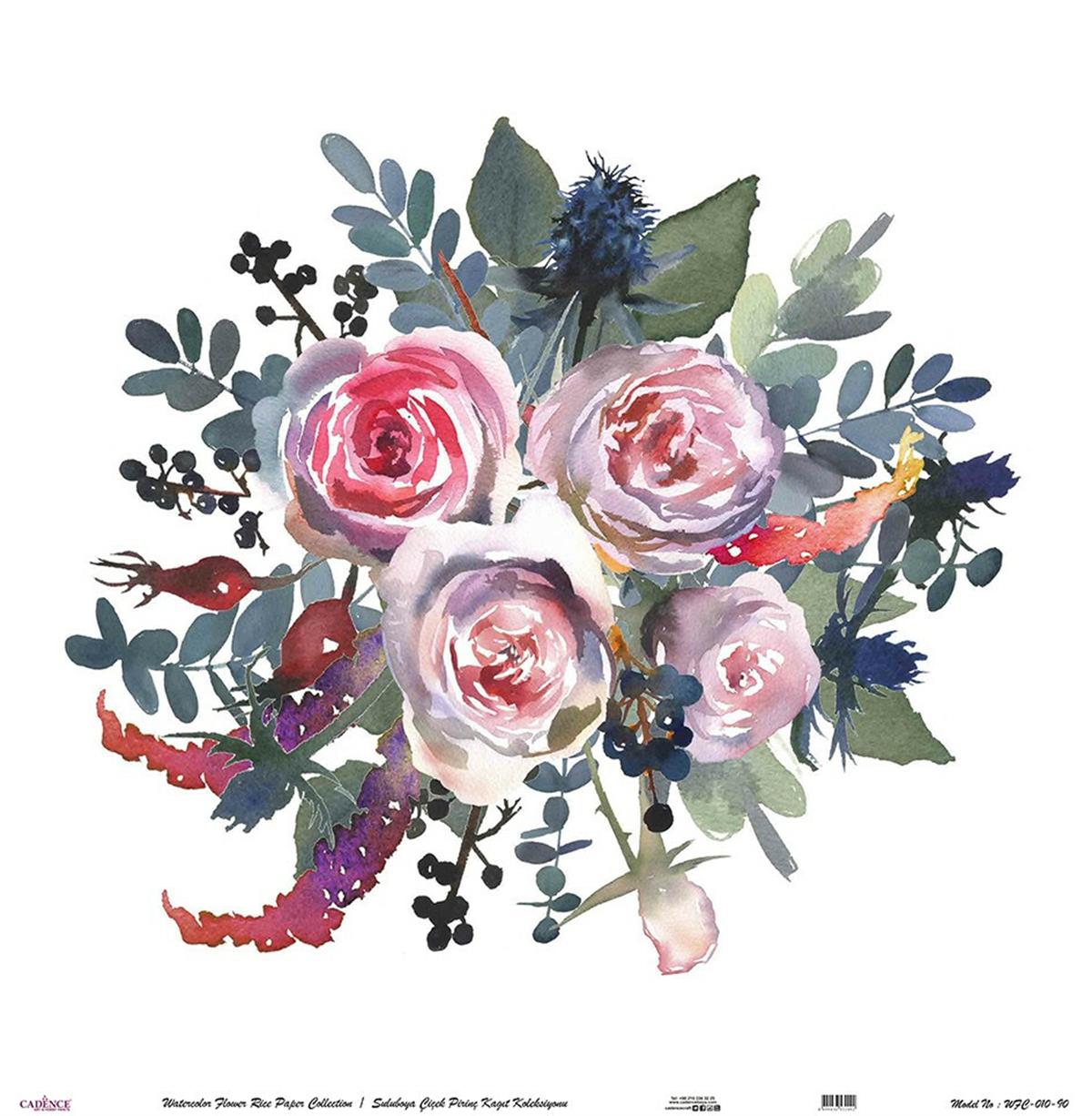 Акварель Цветок Рисовая Бумага Белом Фоне Wfc-010 60x60