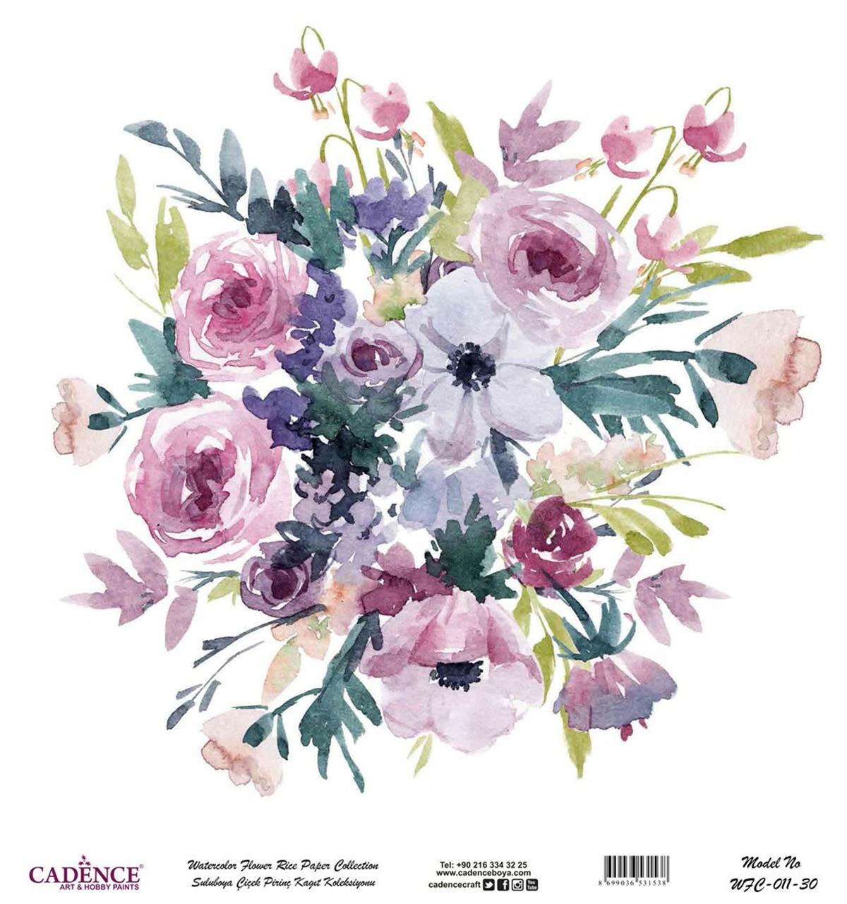 Акварель Цветок Рисовая Бумага Белом Фоне Wfc-011 90x90