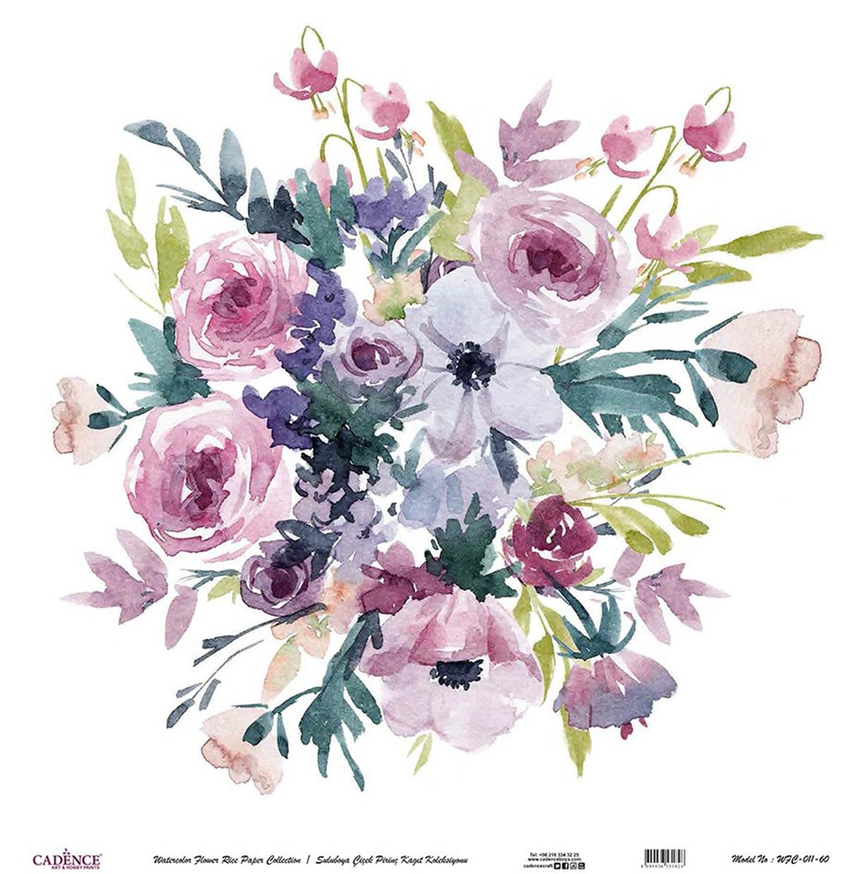 Акварель Цветок Рисовая Бумага Белом Фоне Wfc-011 30х30