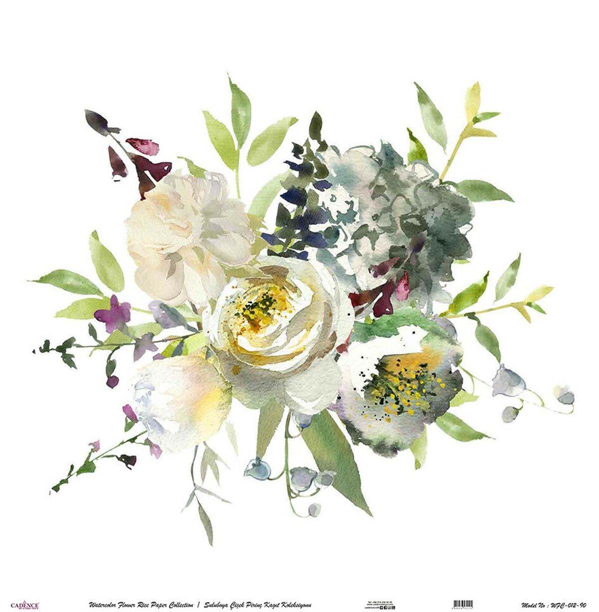 زهرة الأرز المائية ورقة خلفية بيضاء Wfc-012 60x60