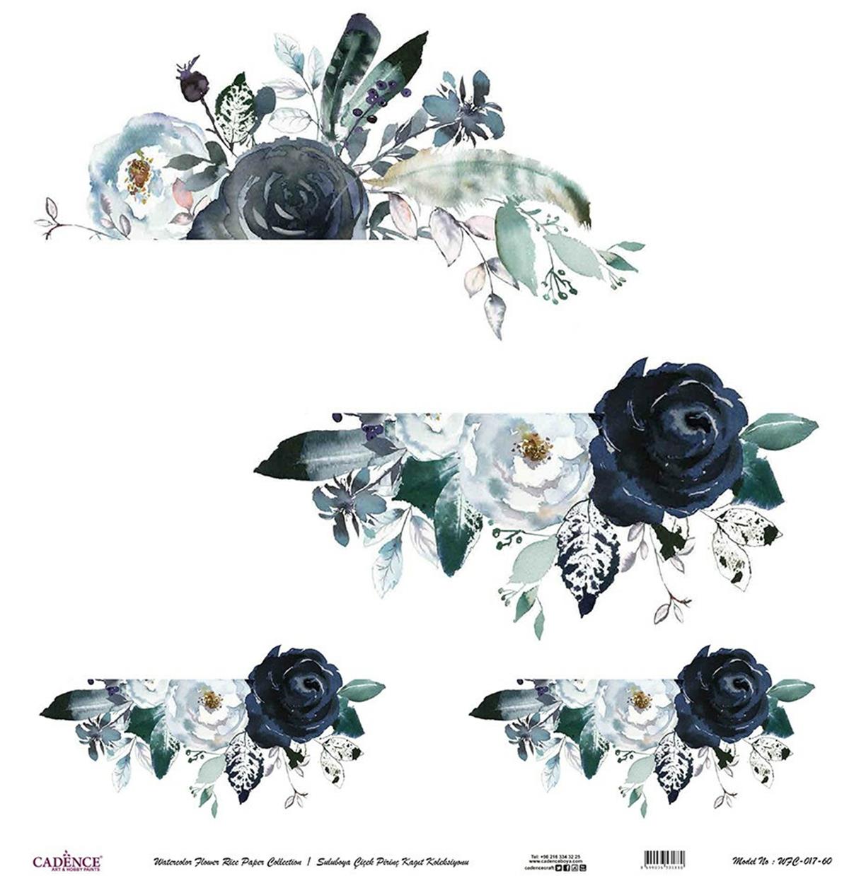 ورق أرز بألوان مائية على شكل زهرة خلفية بيضاء Wfc-017 30x30