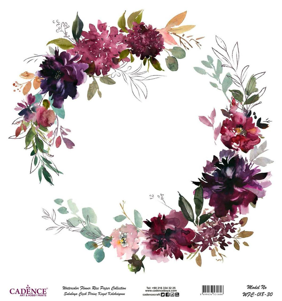 Акварель Цветок Рисовая Бумага Белом Фоне Wfc-018 90x90