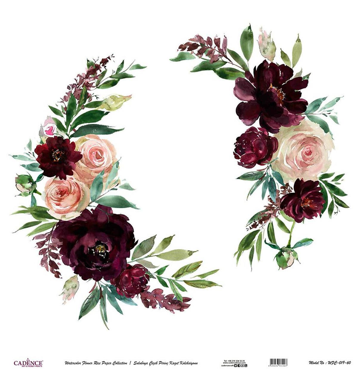 Акварель Цветок Рисовая Бумага Белом Фоне Wfc-019 30х30