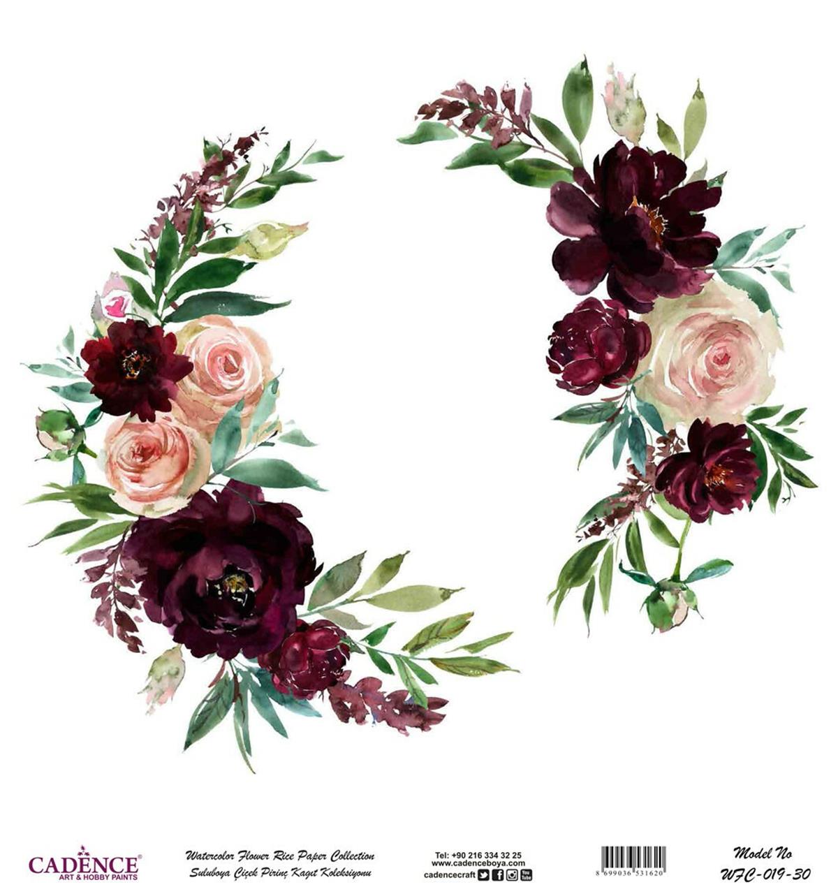 ورق الأرز بالألوان المائية، ورق الأرز، خلفية بيضاء Wfc-019، 90x90