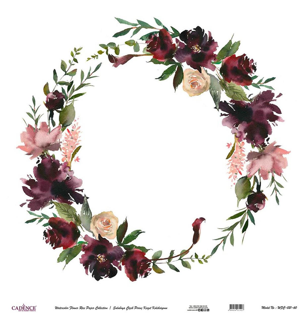 ورق أرز بألوان مائية على شكل زهرة خلفية بيضاء Wfc-021 30x30