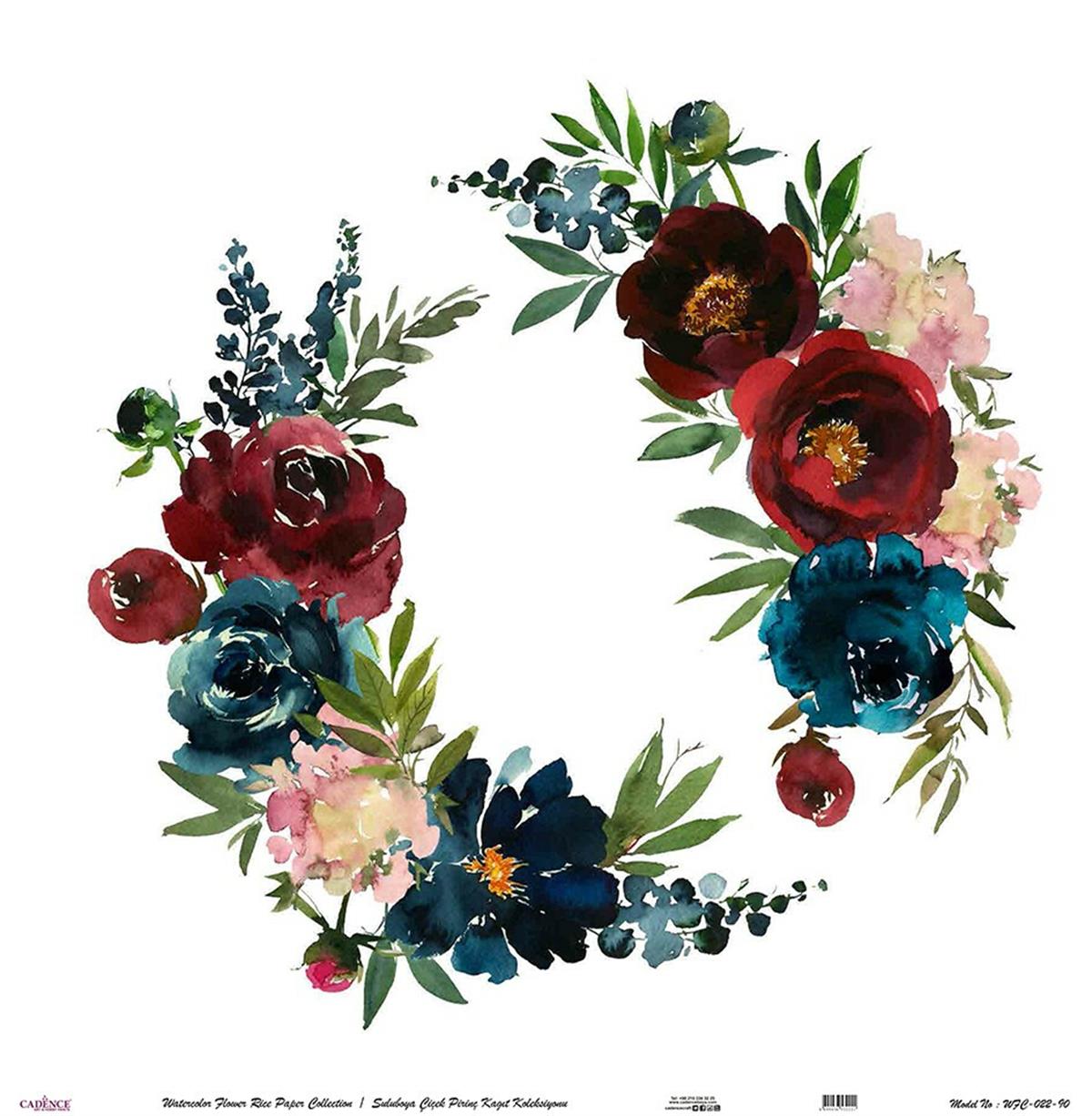 Акварель Цветок Рисовая Бумага Белом Фоне Wfc-022 60x60