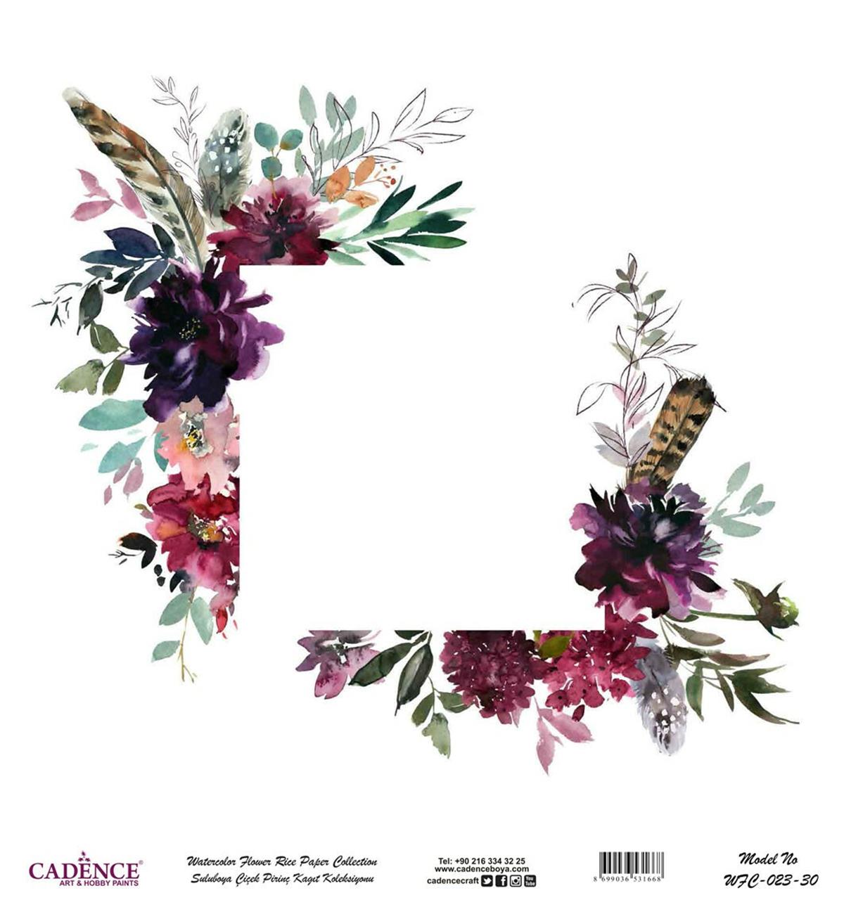 Акварель Цветок Рисовая Бумага Белом Фоне Wfc-023 90х90