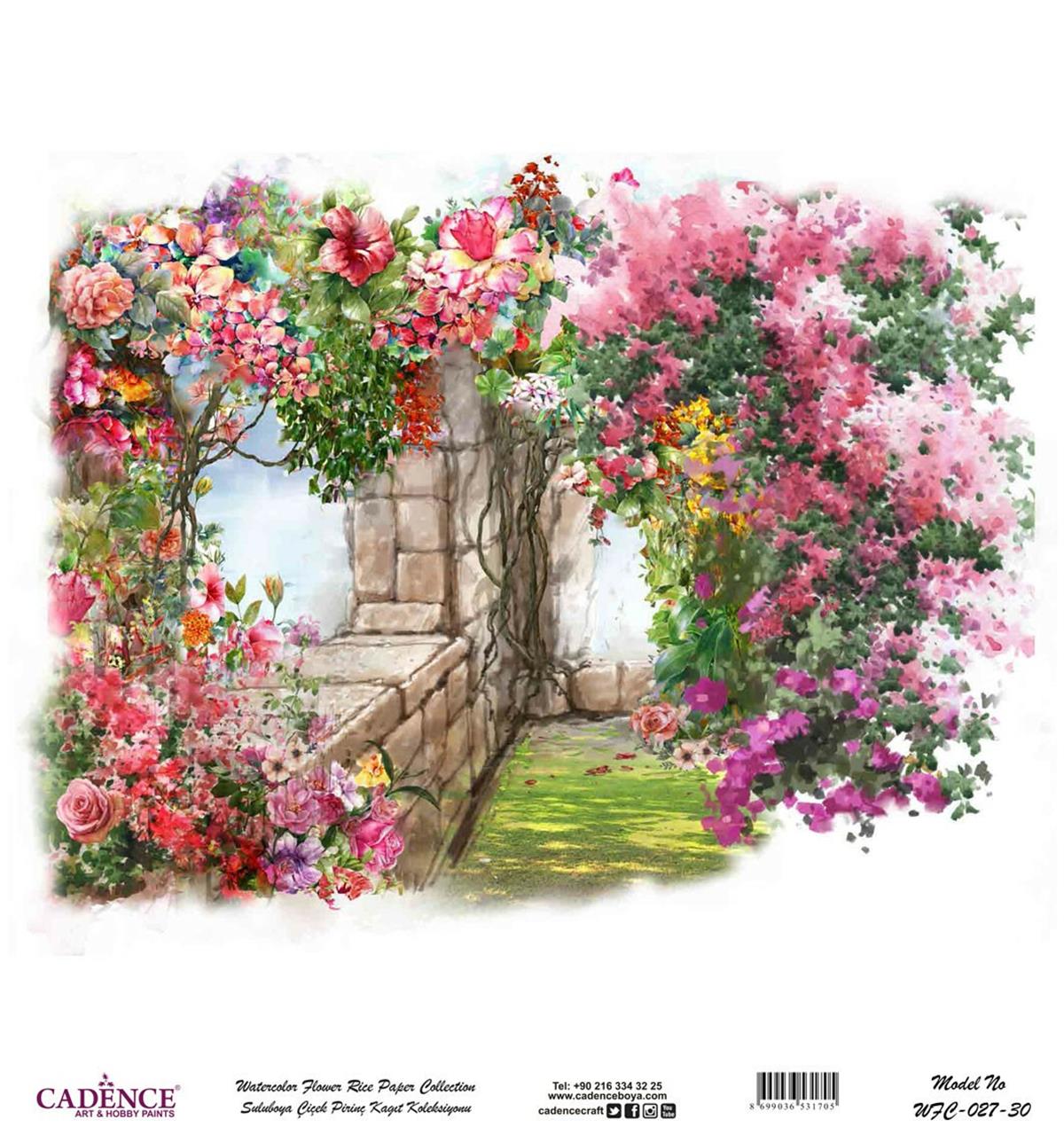 ورق الأرز بالألوان المائية، ورق الأرز، خلفية بيضاء Wfc-027، 90x90