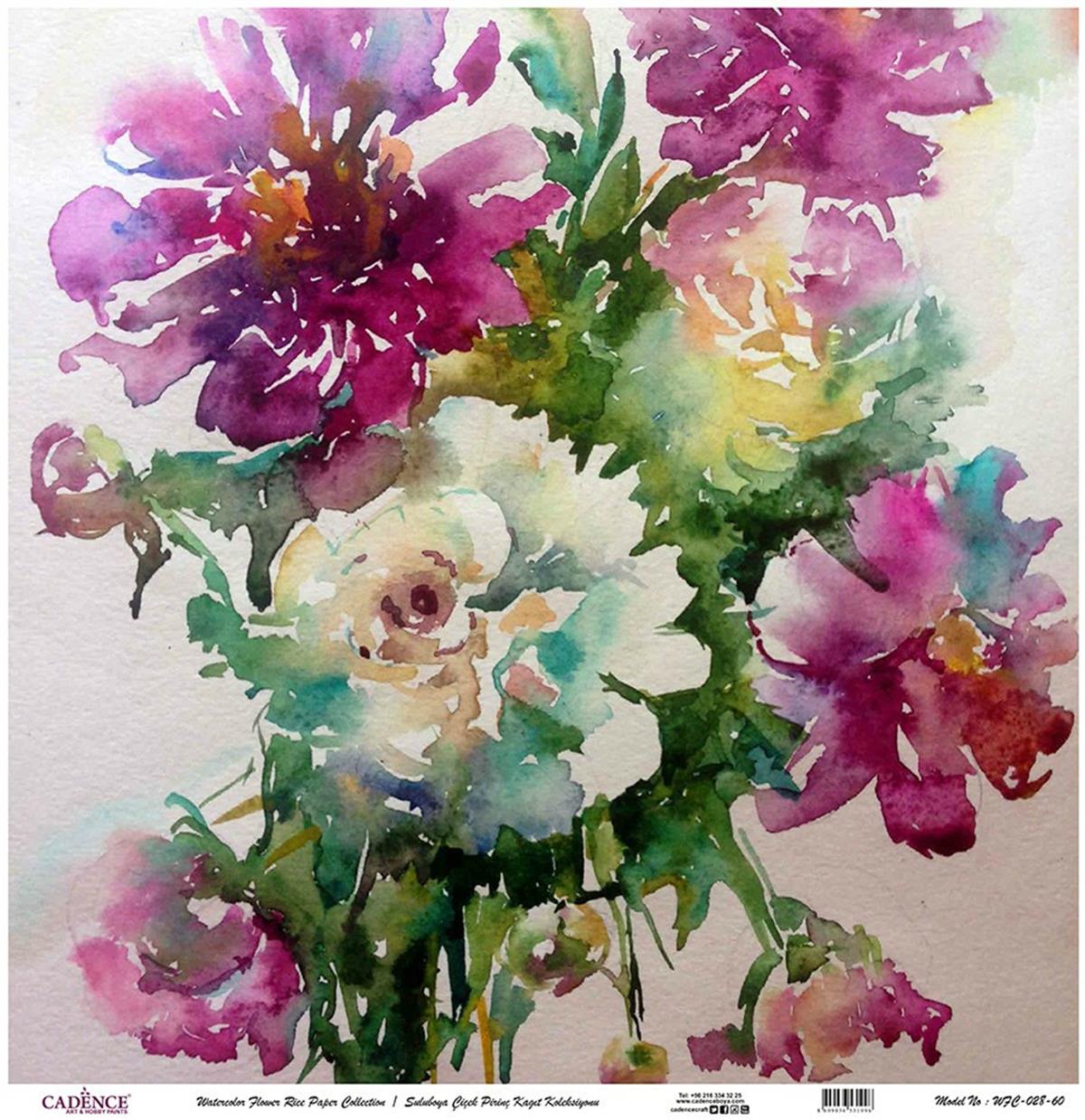 Акварель Цветок Рисовая Бумага Белом Фоне Wfc-028 30х30