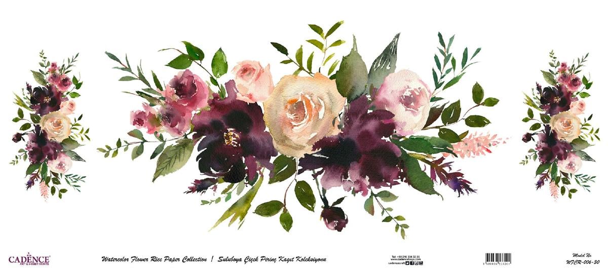 ورق الأرز بالألوان المائية، ورق الأرز، خلفية بيضاء Wfcr-006، 90x214