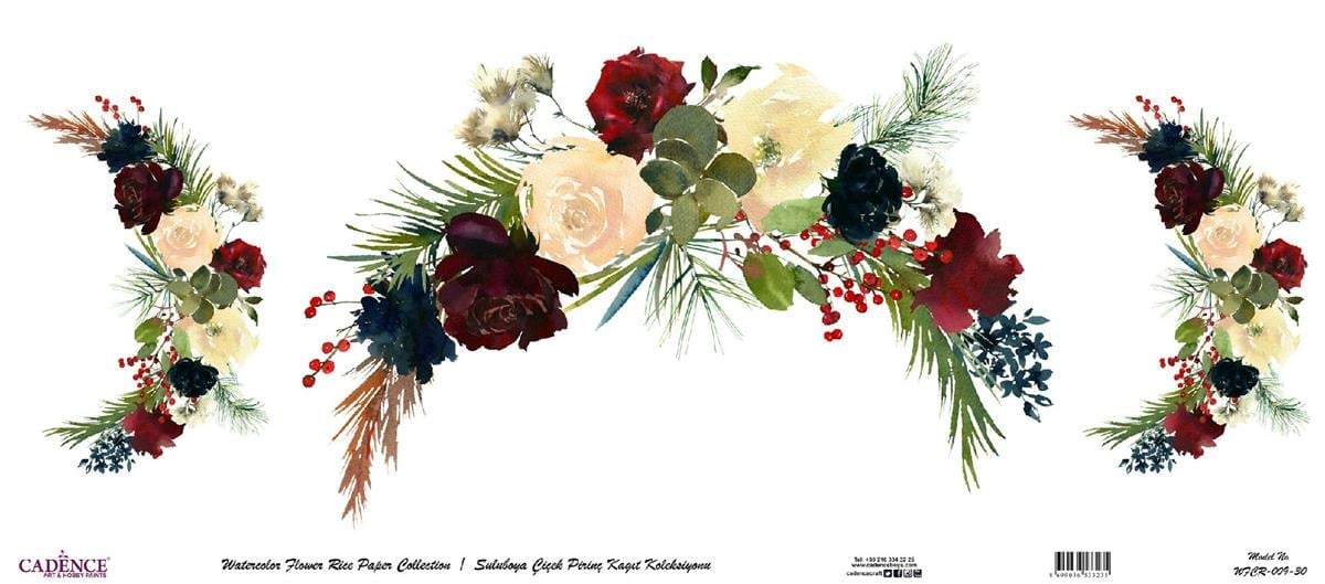 زهرة الأرز المائية ورقة خلفية بيضاء Wfcr-009 30x68