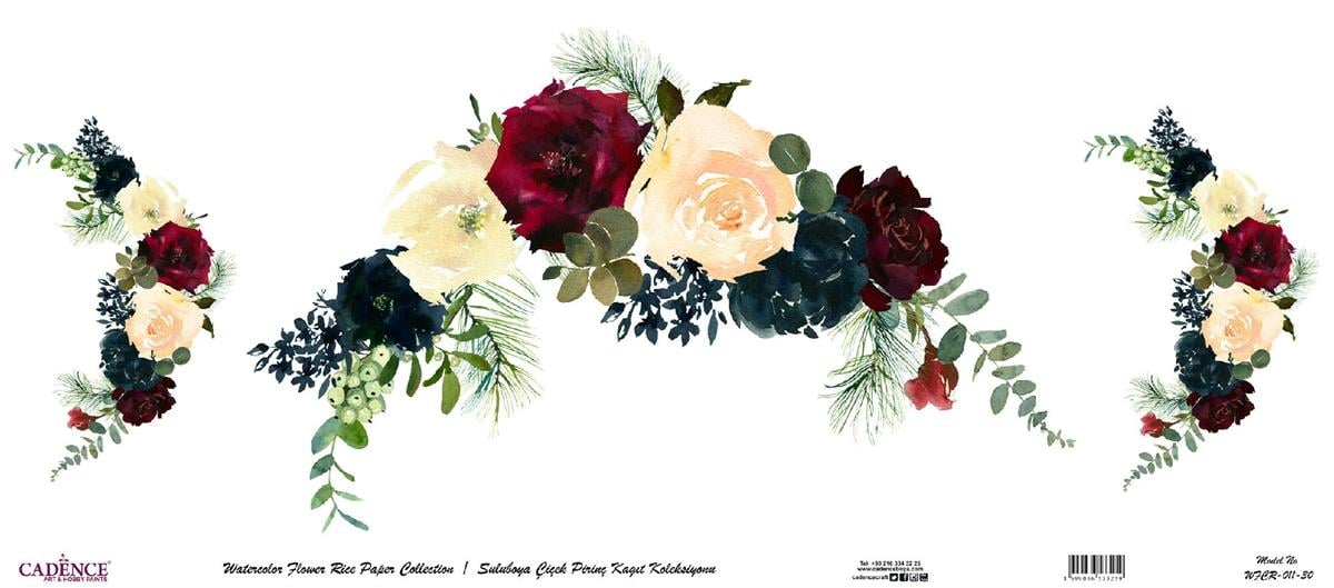 زهرة الأرز المائية ورقة خلفية بيضاء Wfcr-011 60x140