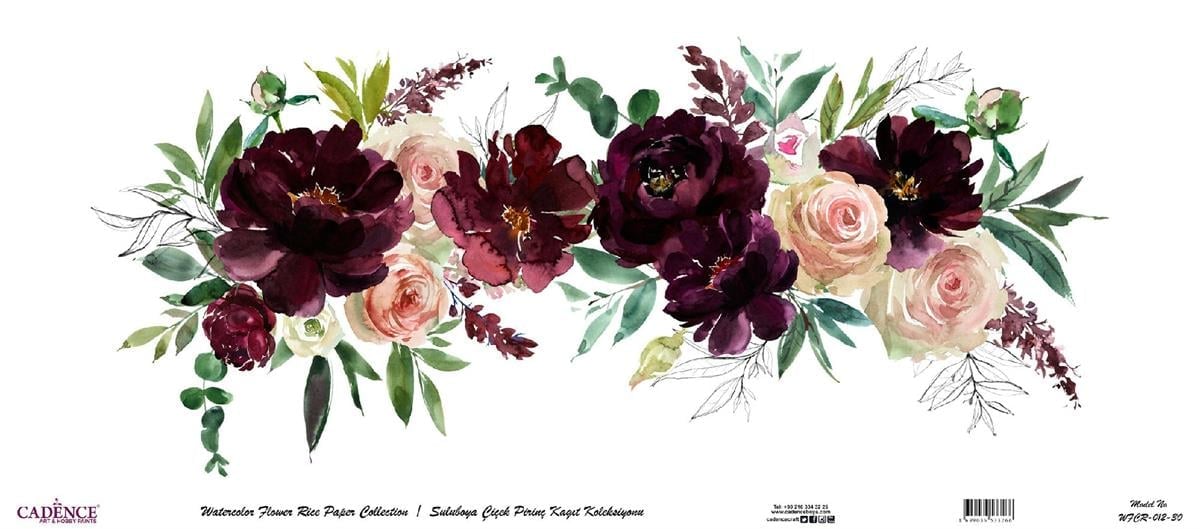 زهرة الأرز المائية ورقة خلفية بيضاء Wfcr-012 30x68