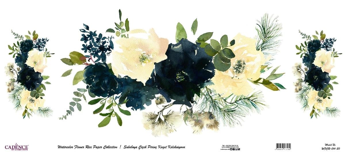 زهرة الأرز المائية ورقة خلفية بيضاء Wfcr-014 30x68