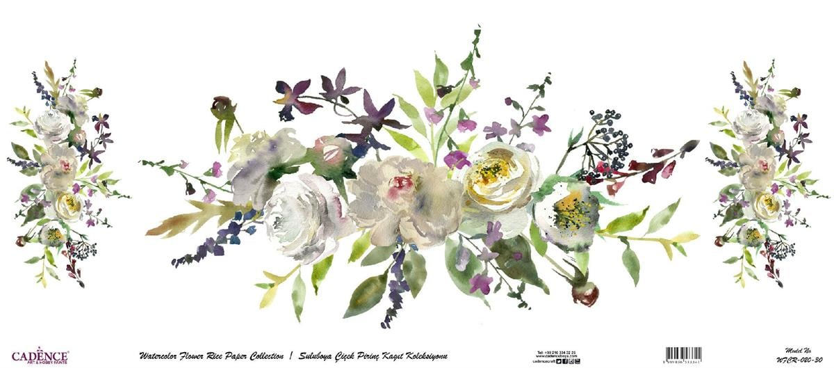 زهرة الأرز المائية ورقة خلفية بيضاء Wfcr-020 30x68